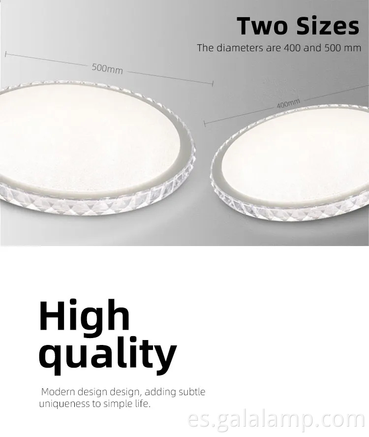 Moderno inteligente, redondo LED, estilo cristalino, luz de techo ultra delgado